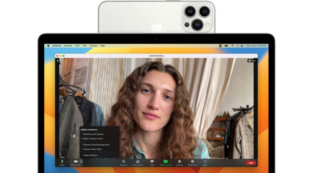 استخدام ايفون ككاميرا ويب لأجهزة ماك macos ventura