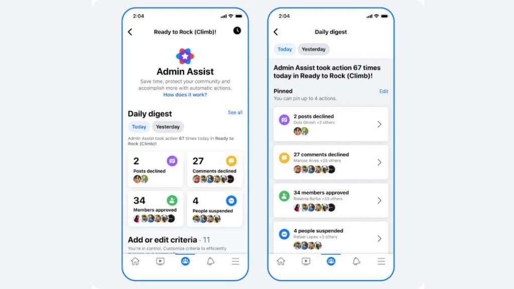 مساعد تلقائي Admin Assist لإدارة مجموعات فيسبوك