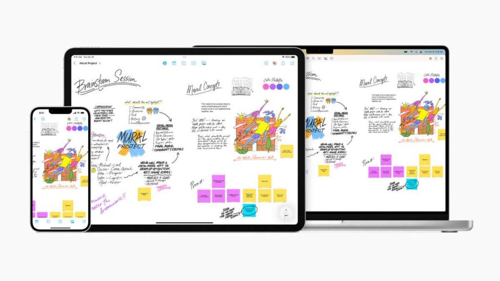 تطبيق تسجيل الأفكار والتعاون FreeForm: تحديث ios 16.2