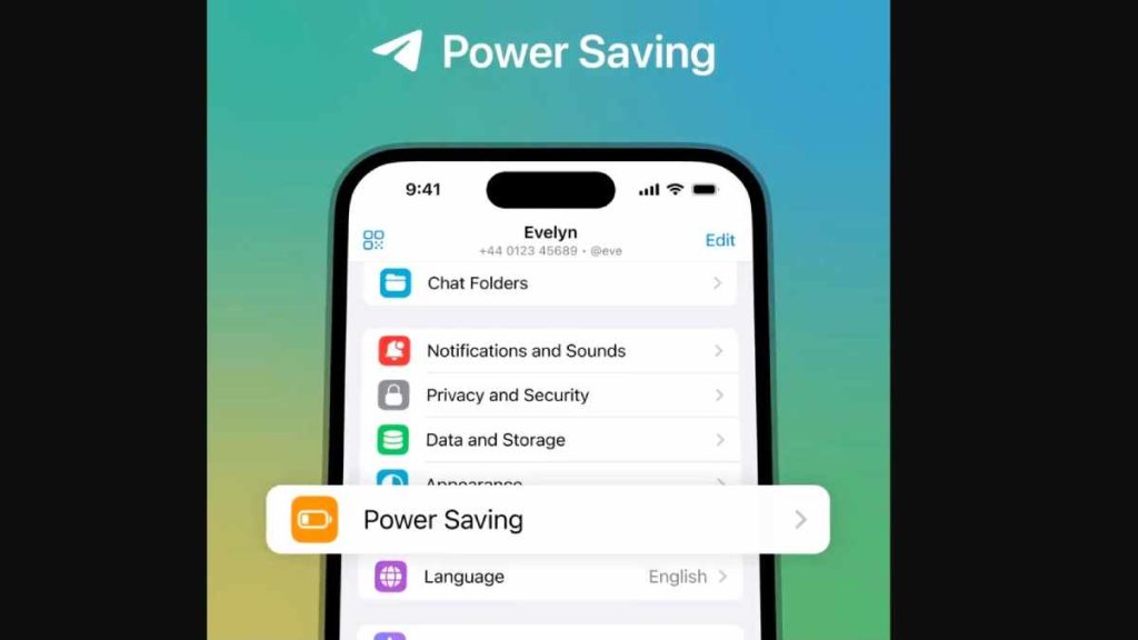 وضع توفير التطاقة في تيليجرام telegram