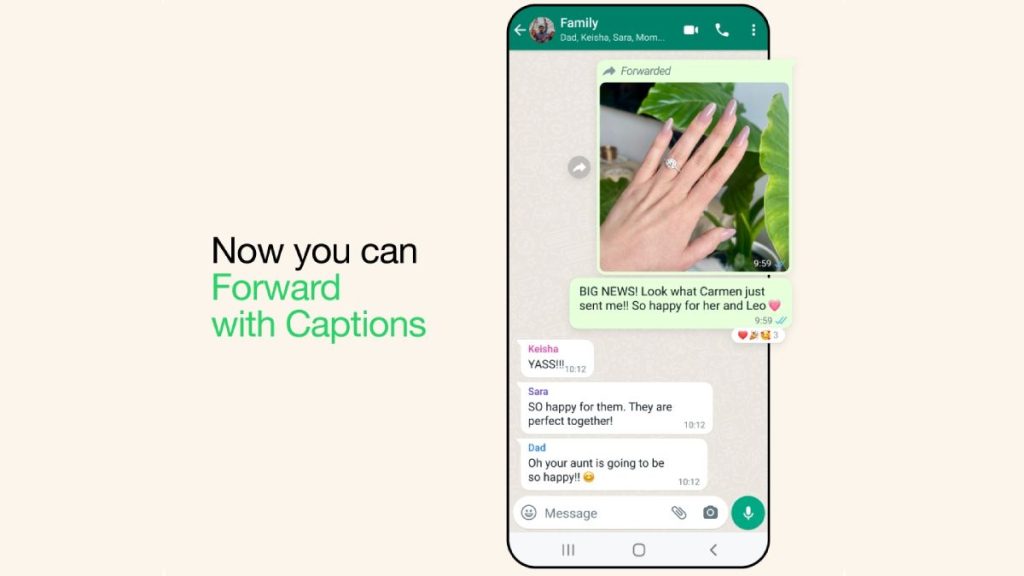  توجيه الوسائط بالتسميات التوضيحية في واتساب whatsapp