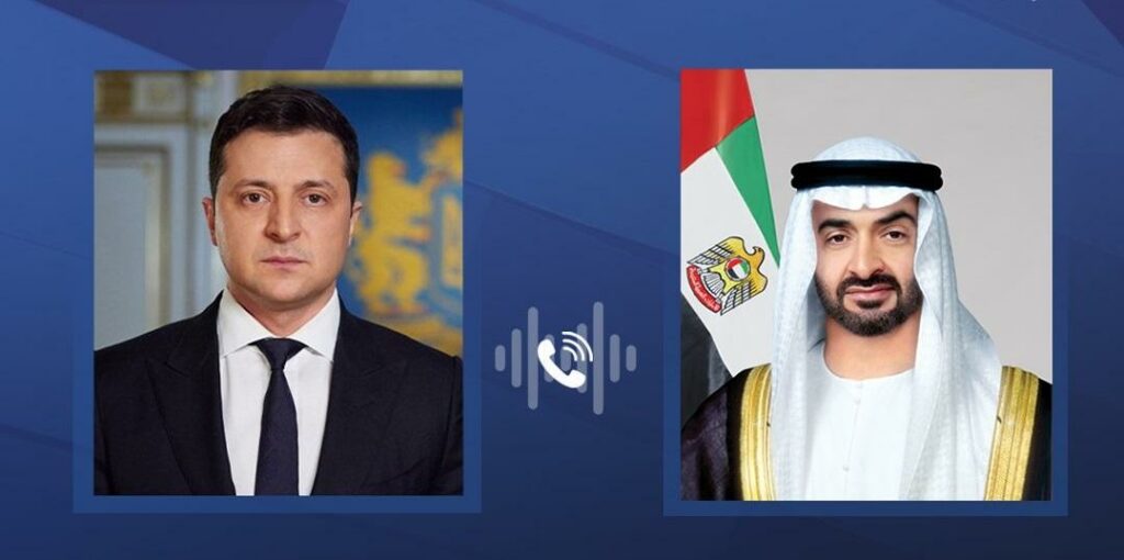 محمد بن زايد يبحث مع زيلينسكي مستجدات الأزمة الأوكرانية