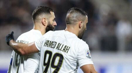 حمد الله يقود الاتحاد لتخطى أجمك بثنائية في دوري أبطال آسيا