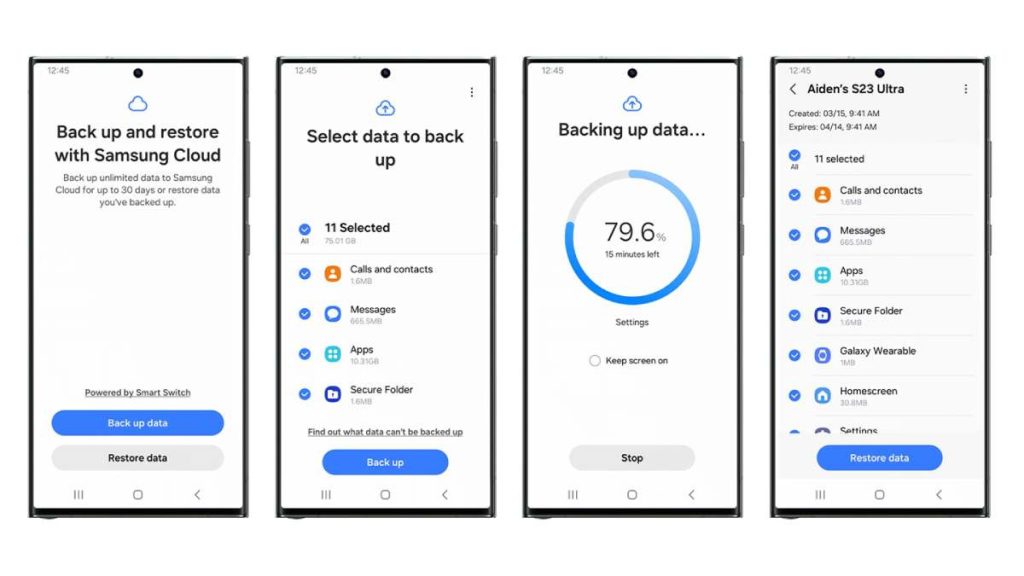 ميزة النسخ الاحتياطي المؤقت Temporary Cloud Backup من سامسونج