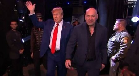 ترامب يحضر نزال فنون قتالية مختلطة