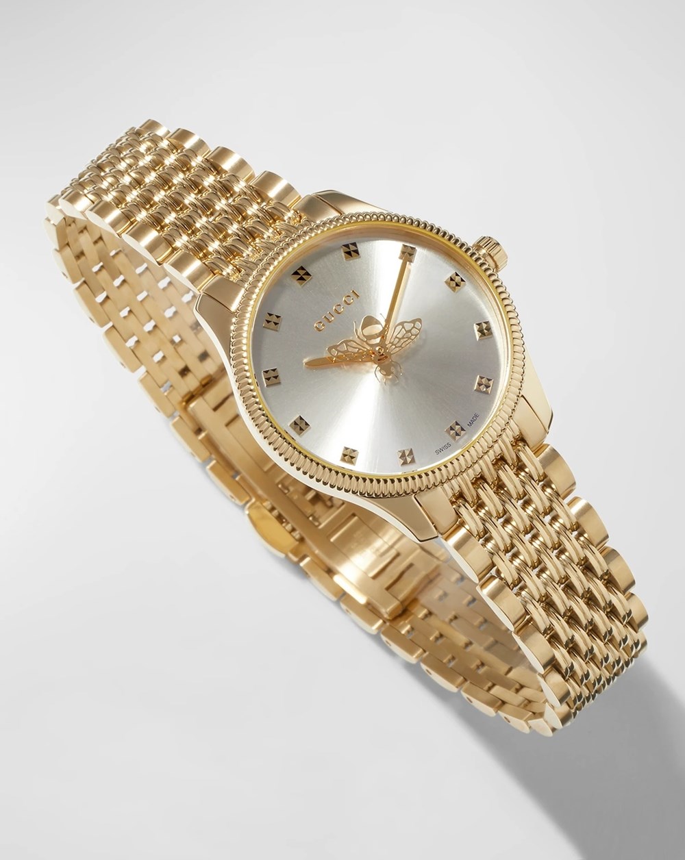 ساعة «G-Timeless 29mm Gold PVD-Plated and Leather».. من «GUCCI»