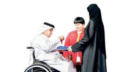 3 ميداليات لسيدات الصين في دولية فزاع لأصحاب الهمم