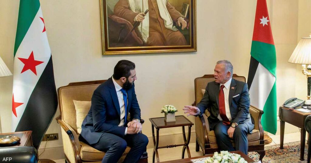 ملك الأردن والشرع يؤكدان أهمية تعزيز الأمن على الحدود