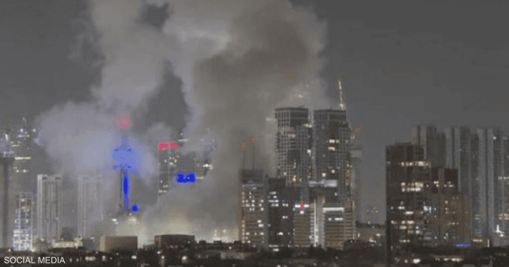 فيديو.. لحظة سقوط صواريخ إيرانية على تل أبيب