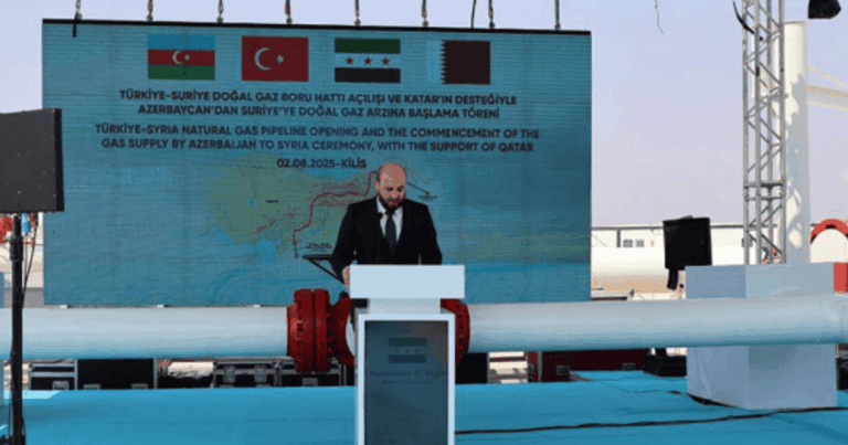 افتتاح خط النقل الإقليمي للغاز بين سوريا وتركيا