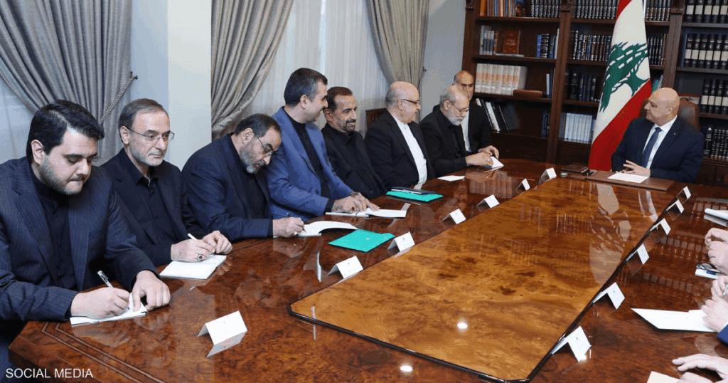 لاريجاني يستهل زيارته إلى بيروت بلقاء الرئيس اللبناني