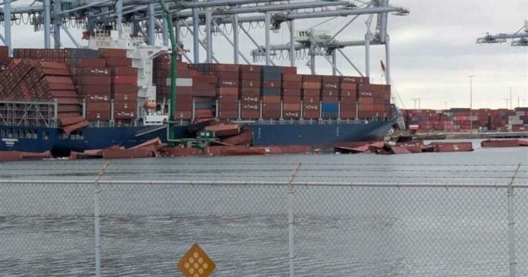 أكثر من 60 حاوية شحن تسقط في المياه بميناء في كاليفورنيا