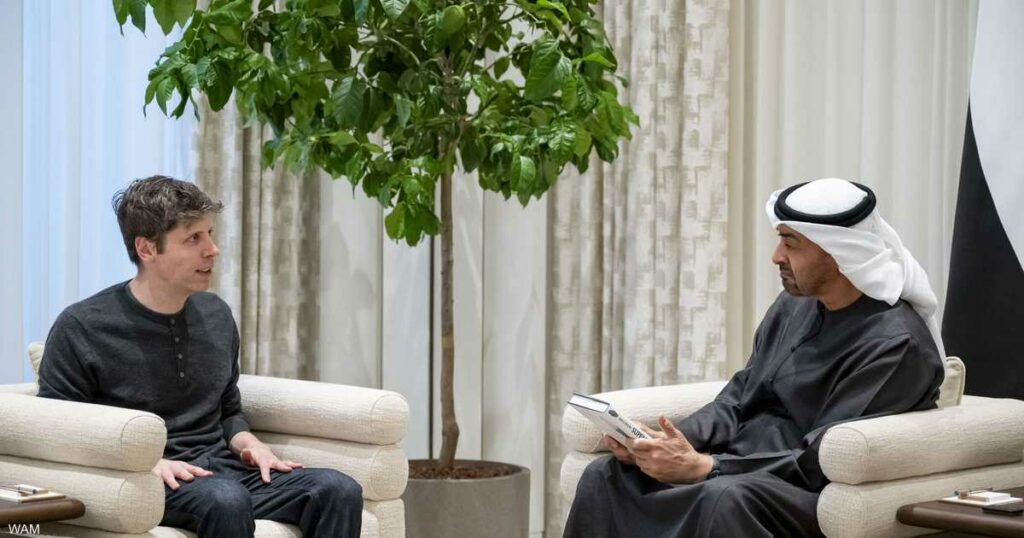 الشيخ محمد بن زايد يستقبل الرئيس التنفيذي لـ"أوبن إيه آي"