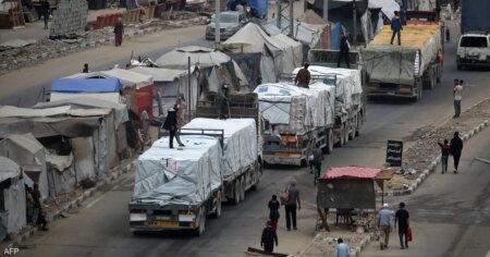 فيديو.. 400 شاحنة مساعدات تدخل غزة وهذا موعد فتح معبر رفح