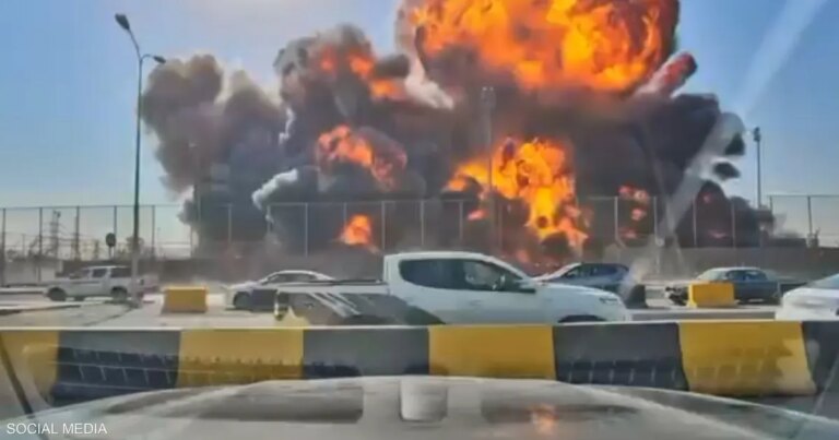 فيديو لانفجار كبير في مستودعات نفط عراقية.. قتيلان ومصابون