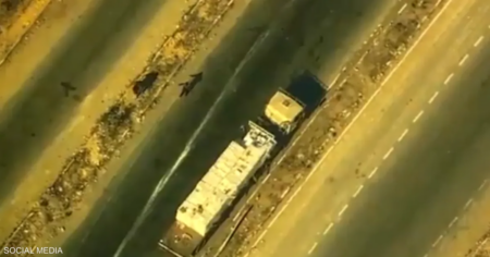 بالفيديو.. درون أميركية ترصد لحظة "نهب" شاحنة مساعدات في غزة