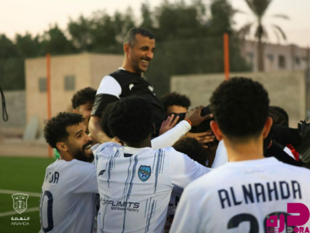 النهضة يحتفي بأول انتصاراته في دوري الدرجة الثالثة