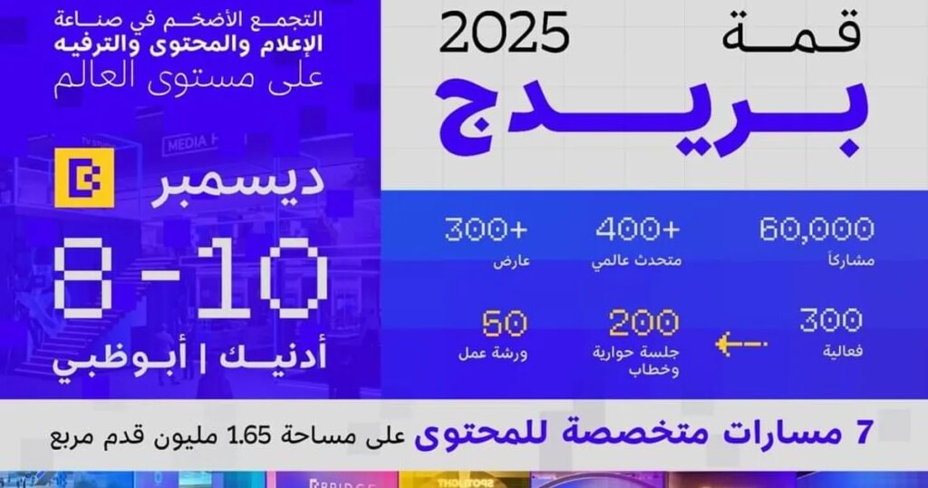 انطلاق قمة بريدج 2025… منصة عالمية للإبداع من قلب أبوظبي
