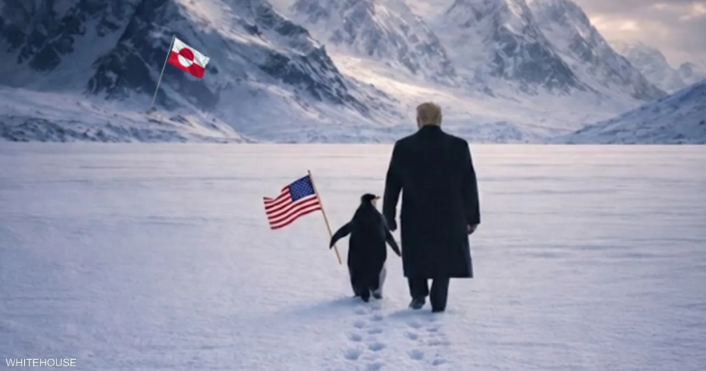 بطريق وترامب في غرينلاند… منشور من البيت الأبيض يثير السخرية
