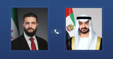 رئيس دولة الإمارات يبحث مع الرئيس السوري التطورات الإقليمية