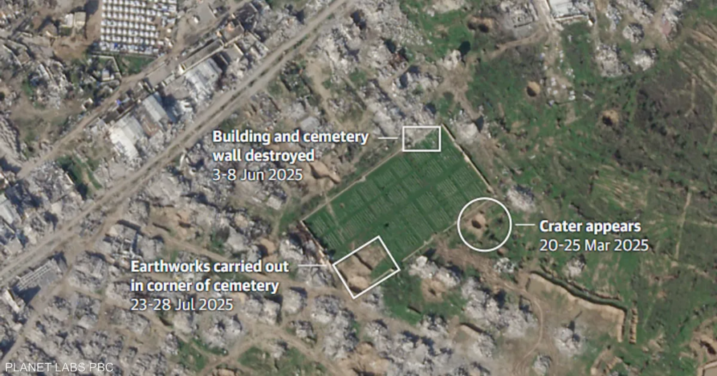صور جوية تكشف ما فعلته إسرائيل برفات جنود بريطانيين في غزة