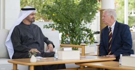 الشيخ محمد بن زايد يستقبل ليندسي غراهام في أبوظبي