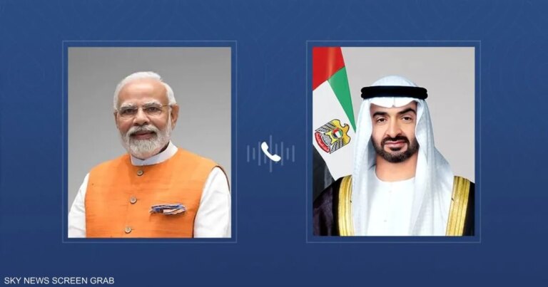محمد بن زايد ورئيس وزراء الهند يبحثان هاتفيا تطورات المنطقة