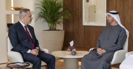 محمد بن زايد يستقبل وزير الخارجية التركي