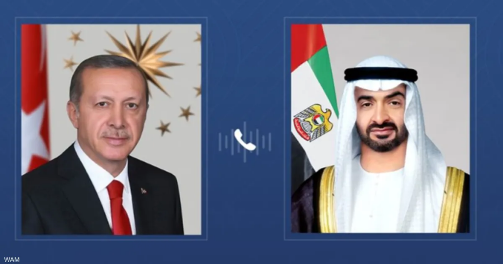 الشيخ محمد بن زايد وأردوغان يبحثان هاتفيا علاقات التعاون