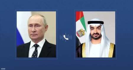 بوتين يشكر محمد بن زايد على جهود الوساطة المتواصلة