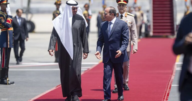 رئيس دولة الإمارات يبحث مع السيسي علاقات البلدين
