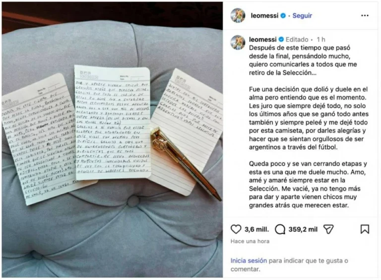 الأرجنتين تحتفي بميسي: رسالة بخط يده تثير تفاعلاً واسعاً وتصفه بالقائد والملهم