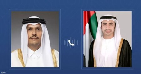 عبدالله بن زايد يبحث مع وزير خارجية قطر مستجدات الأوضاع الإقليمية عبدالله بن زايد يبحث مع وزير خارجية قطر مستجدات الأوضاع الإقليمية
