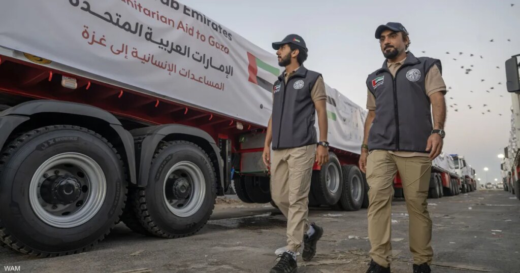 وصول 4 قوافل إماراتية إلى غزة محملة بـ 781 طناً من المساعدات الإغاثية