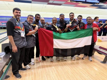 منتخب الإمارات للصم يتوج بالميدالية الفضية في بطولة البولينج