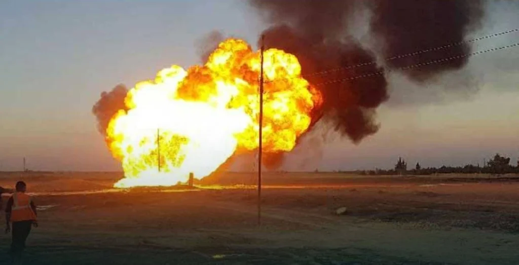 استهداف خط لنقل الغاز في منطقة الجبسة بسوريا