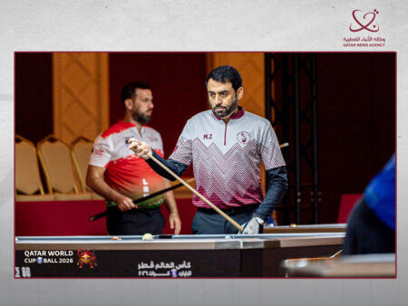تأهل 4 لاعبين إلى الدور الرئيسي لبطولة كأس العالم للبليارد 10 كرات بالدوحة تأهل 4 لاعبين إلى الدور الرئيسي لبطولة كأس العالم للبليارد 10 كرات بالدوحة